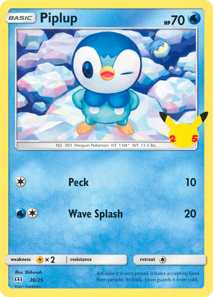 (020/25) Pokemon TCG McDonald's Collection 25th Anniversary Single: Piplup Promo