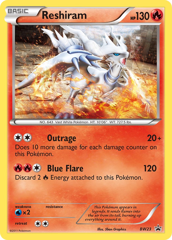 (023) Pokemon TCG BW Black Star Promos Single: Reshiram Promo