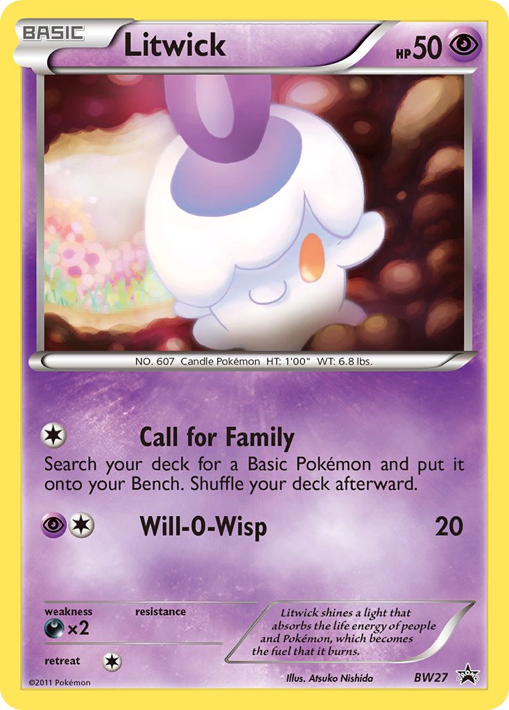 (027) Pokemon TCG BW Black Star Promos Single: Litwick Promo