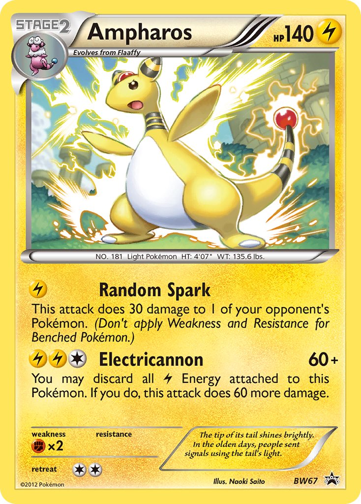 (067) Pokemon TCG BW Black Star Promos Single: Ampharos Promo