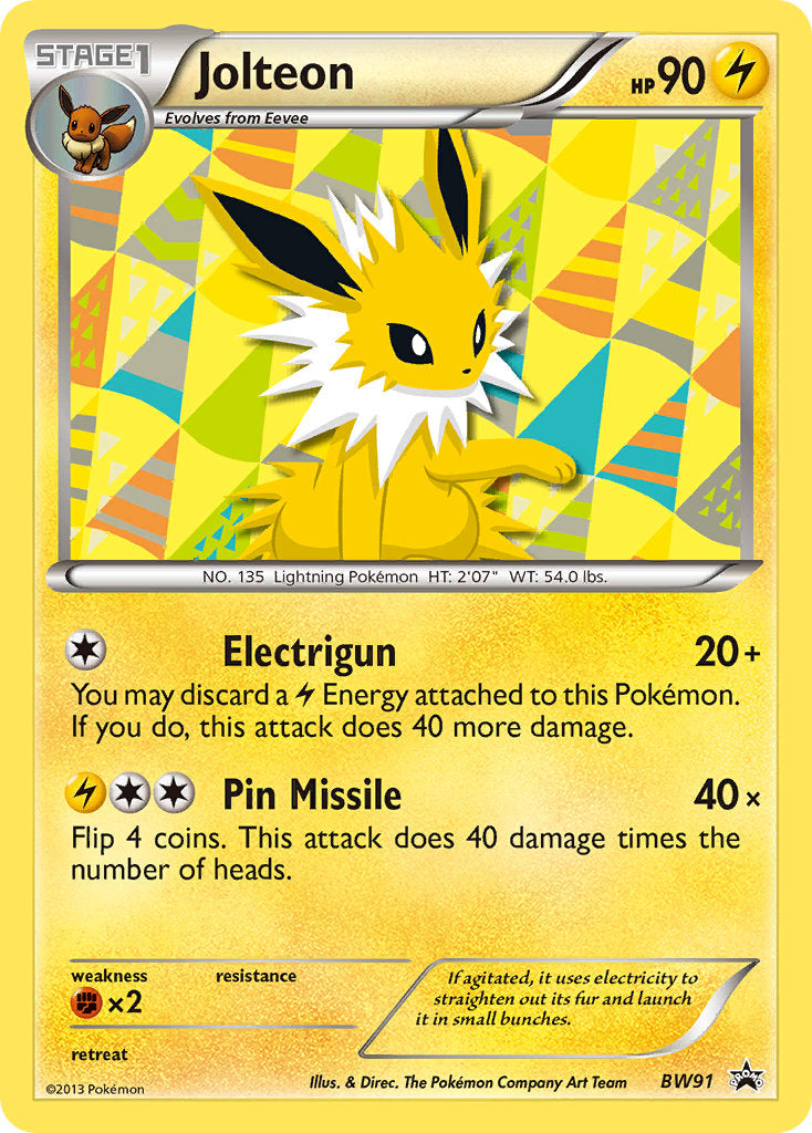 (091) Pokemon TCG BW Black Star Promos Single: Jolteon Promo