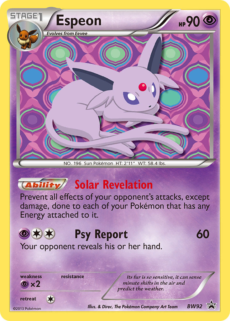 (092) Pokemon TCG BW Black Star Promos Single: Espeon Promo