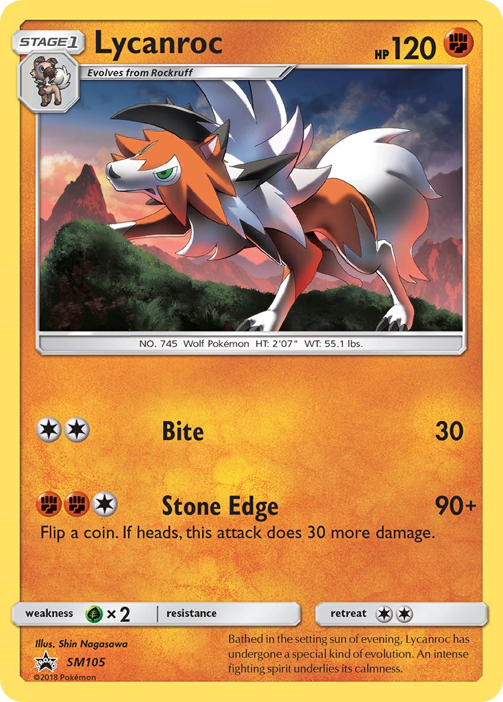 (105) Pokemon TCG SM Black Star Promos Single: Lycanroc Promo