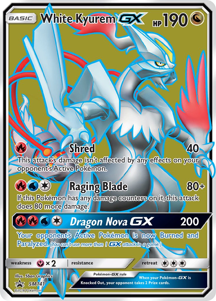 (141) Pokemon TCG SM Black Star Promos Single: White Kyurem GX Promo