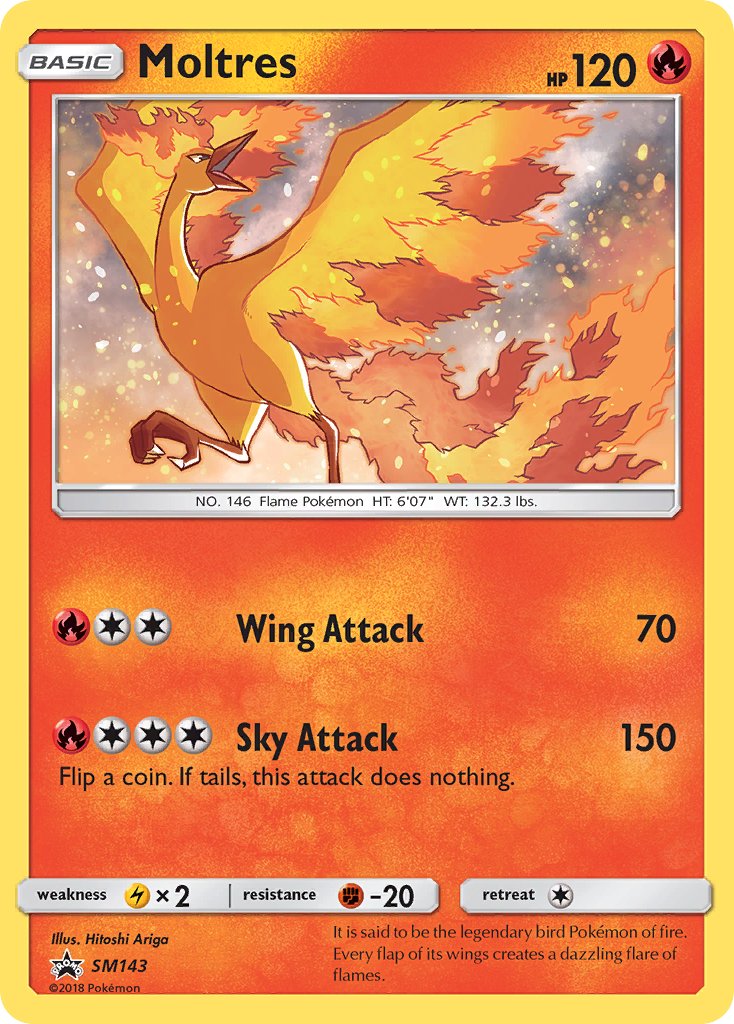(143) Pokemon TCG SM Black Star Promos Single: Moltres Promo
