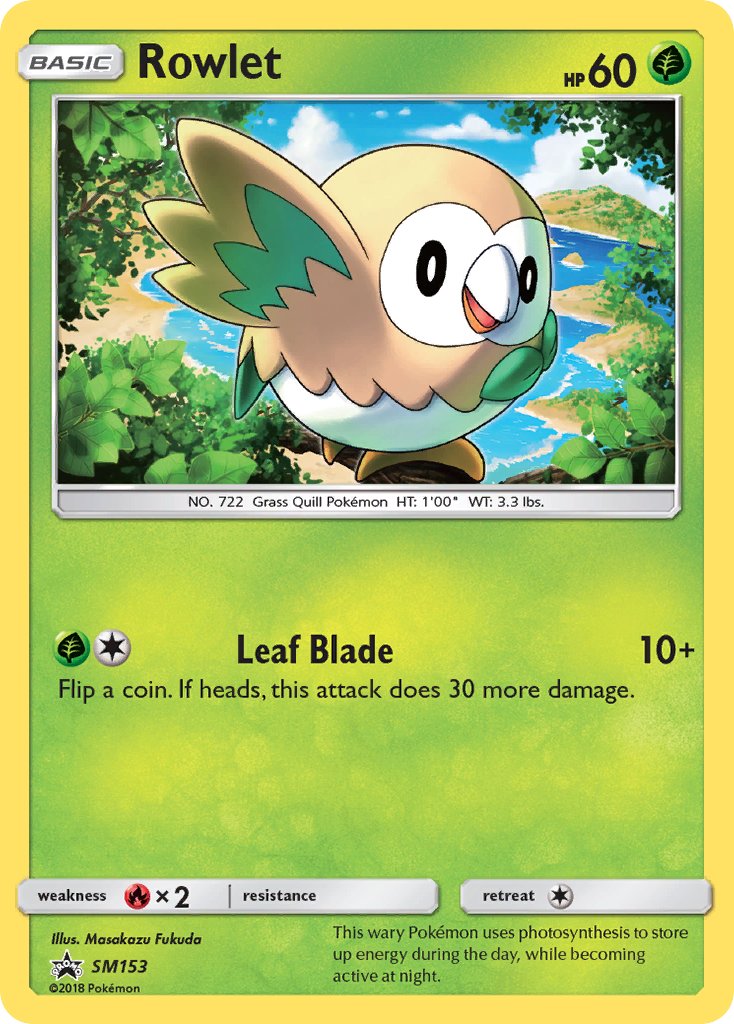 (153) Pokemon TCG SM Black Star Promos Single: Rowlet Promo