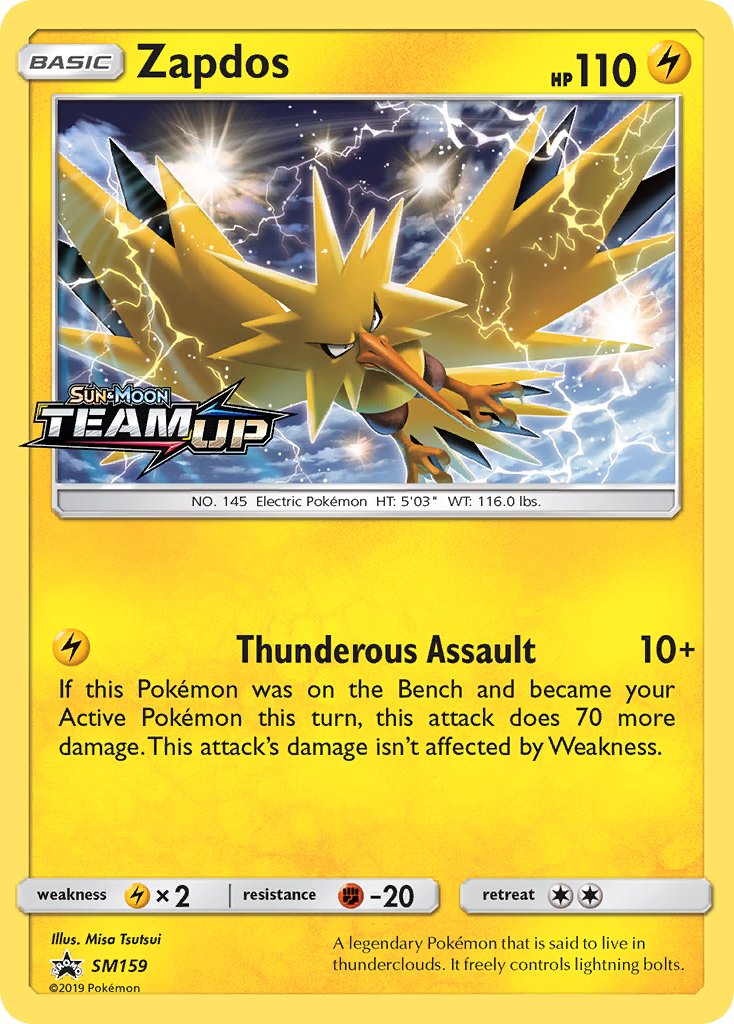 (159) Pokemon TCG SM Black Star Promos Single: Zapdos Promo