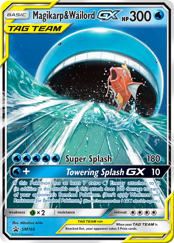 (166) Pokemon TCG SM Black Star Promos Single: Magikarp & Wailord GX Promo
