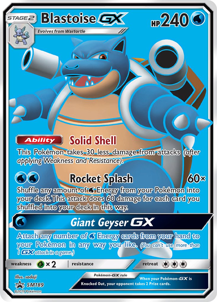 (189) Pokemon TCG SM Black Star Promos Single: Blastoise GX Promo
