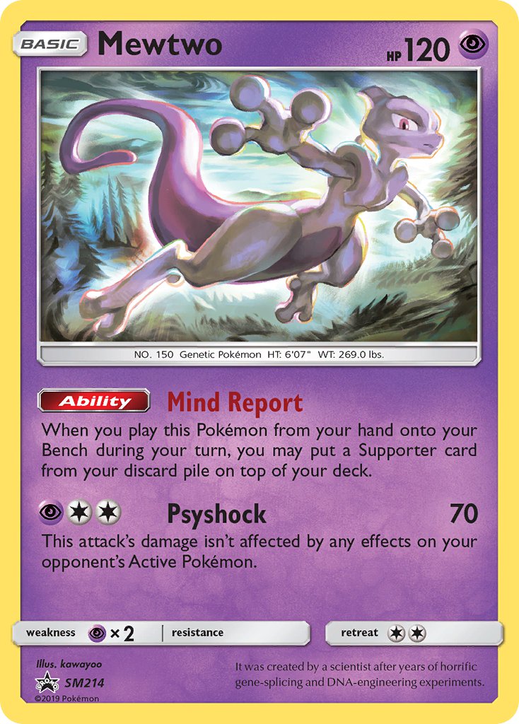 (214) Pokemon TCG SM Black Star Promos Single: Mewtwo Promo
