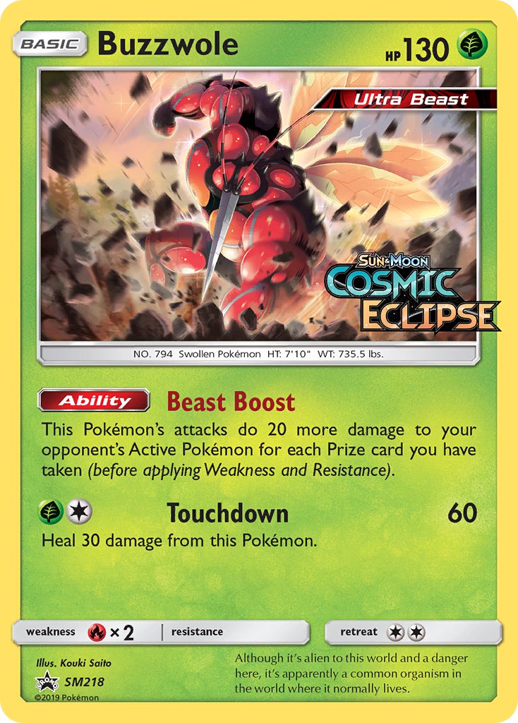 (218) Pokemon TCG SM Black Star Promos Single: Buzzwole Promo
