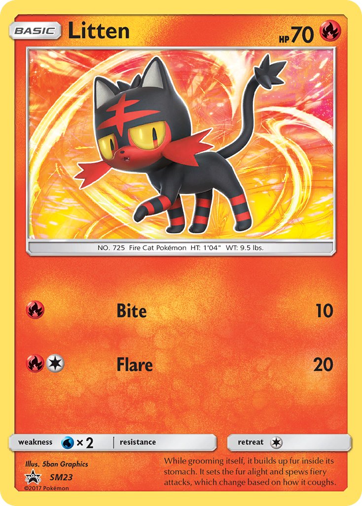(023) Pokemon TCG SM Black Star Promos Single: Litten Promo