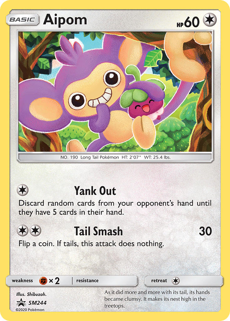 (244) Pokemon TCG SM Black Star Promos Single: Aipom Promo