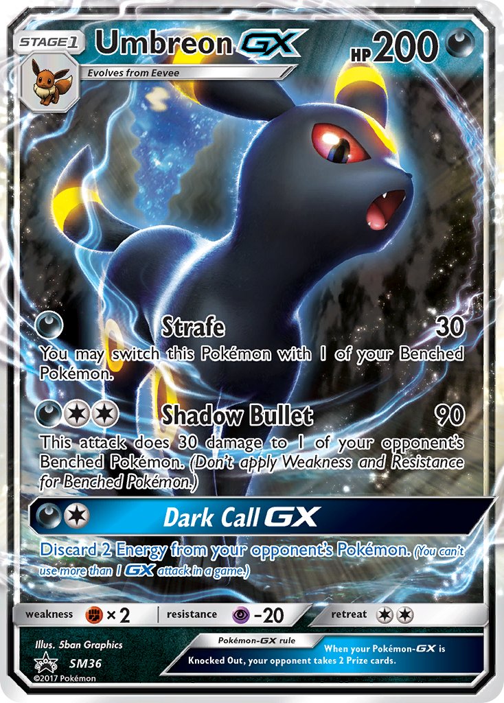 (036) Pokemon TCG SM Black Star Promos Single: Umbreon GX Promo