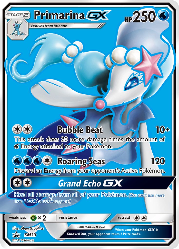 (039) Pokemon TCG SM Black Star Promos Single: Primarina GX Promo