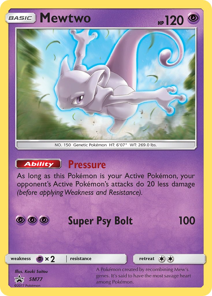 (077) Pokemon TCG SM Black Star Promos Single: Mewtwo Promo