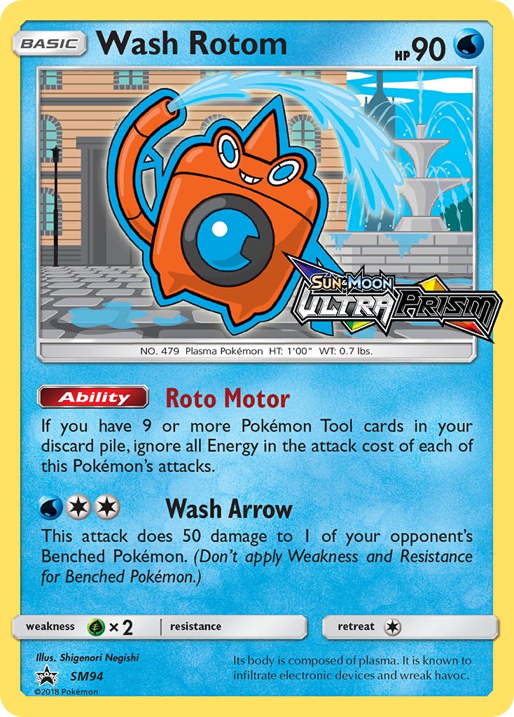 (094) Pokemon TCG SM Black Star Promos Single: Wash Rotom Promo