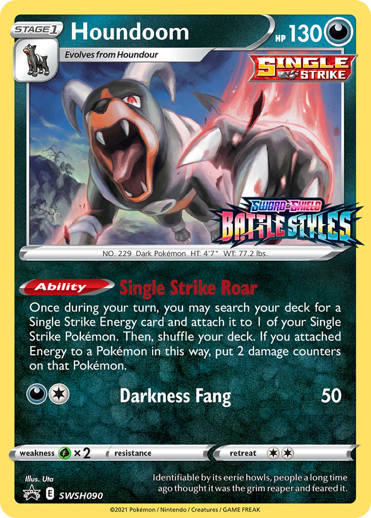 (090) Pokemon TCG SWSH Black Star Promos Single: Houndoom Promo