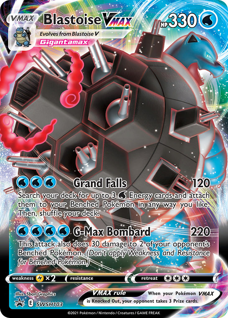 (103) Pokemon TCG SWSH Black Star Promos Single: Blastoise VMAX Promo