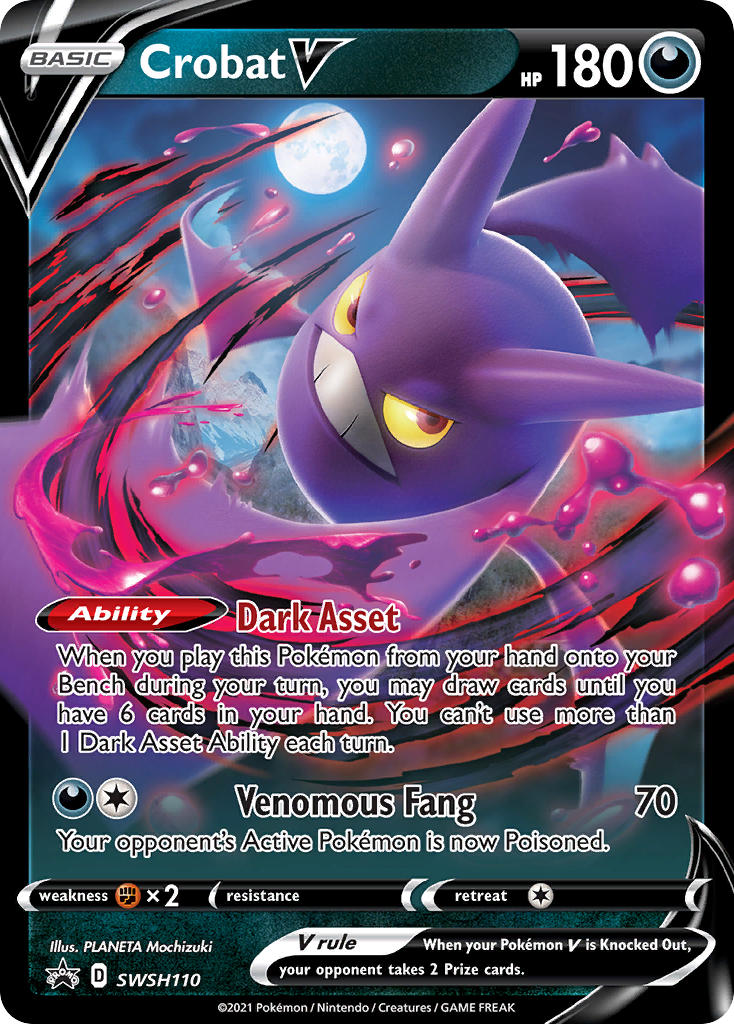 (110) Pokemon TCG SWSH Black Star Promos Single: Crobat V Promo