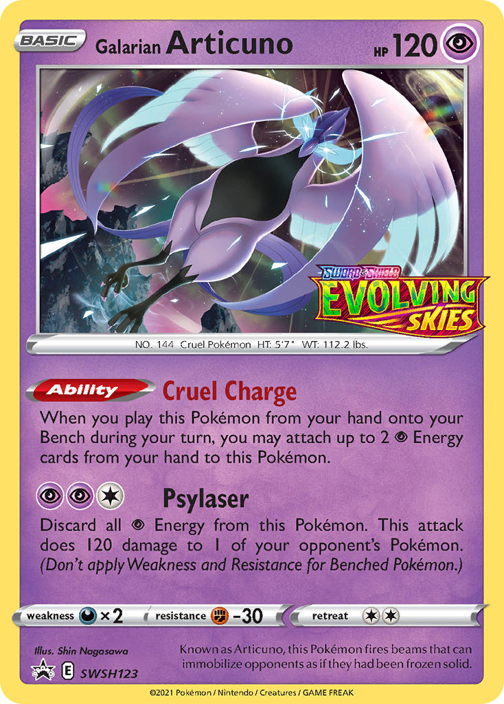 (123) Pokemon TCG SWSH Black Star Promos Single: Galarian Articuno Promo