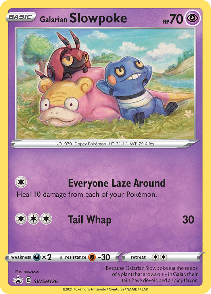 (126) Pokemon TCG SWSH Black Star Promos Single: Galarian Slowpoke Promo