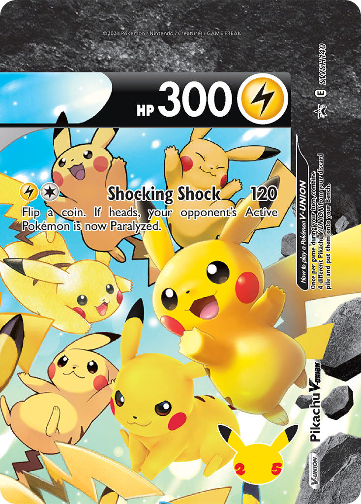 (140) Pokemon TCG SWSH Black Star Promos Single: Pikachu V-UNION Promo