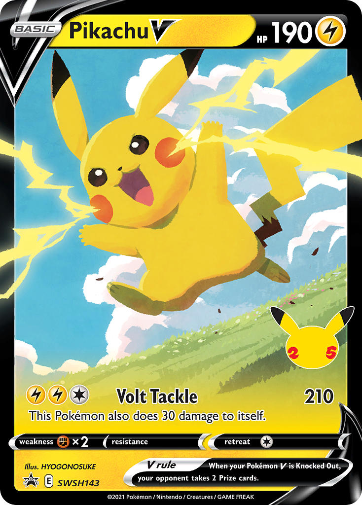 (143) Pokemon TCG SWSH Black Star Promos Single: Pikachu V Promo