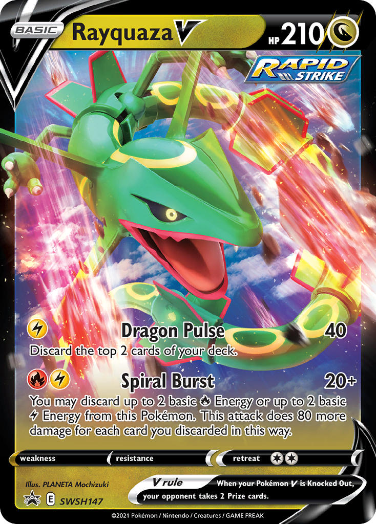 (147) Pokemon TCG SWSH Black Star Promos Single: Rayquaza V Promo