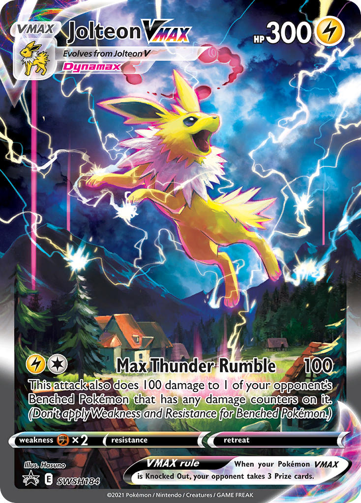 (184) Pokemon TCG SWSH Black Star Promos Single: Jolteon VMAX Promo