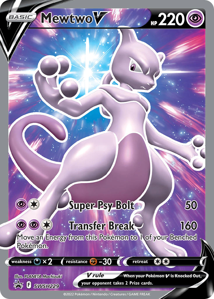 (229) Pokemon TCG SWSH Black Star Promos Single: Mewtwo V Promo