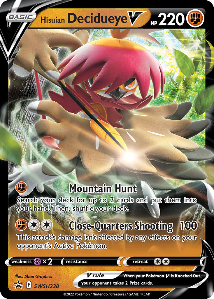 (238) Pokemon TCG SWSH Black Star Promos Single: Hisuian Decidueye V Promo