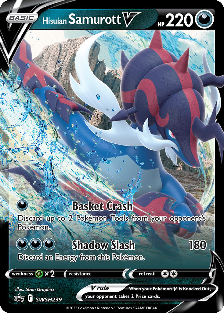 (239) Pokemon TCG SWSH Black Star Promos Single: Hisuian Samurott V Promo