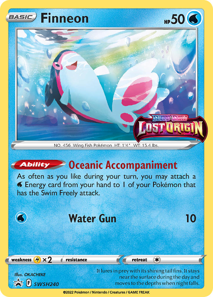 (240) Pokemon TCG SWSH Black Star Promos Single: Finneon Promo