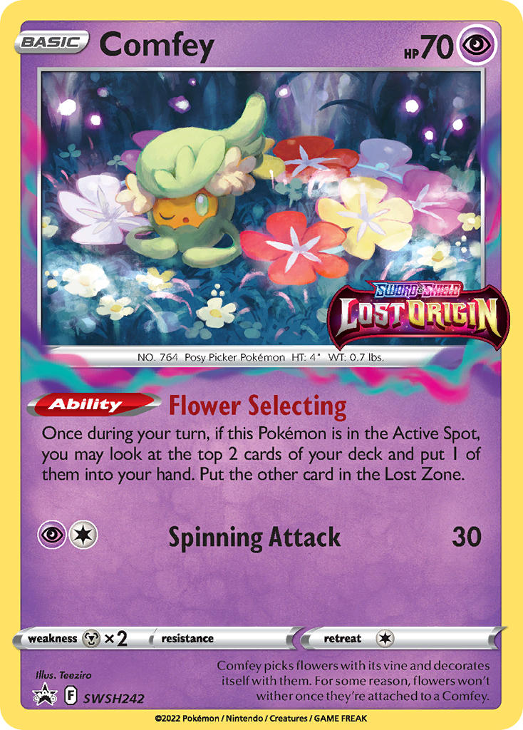 (242) Pokemon TCG SWSH Black Star Promos Single: Comfey Promo