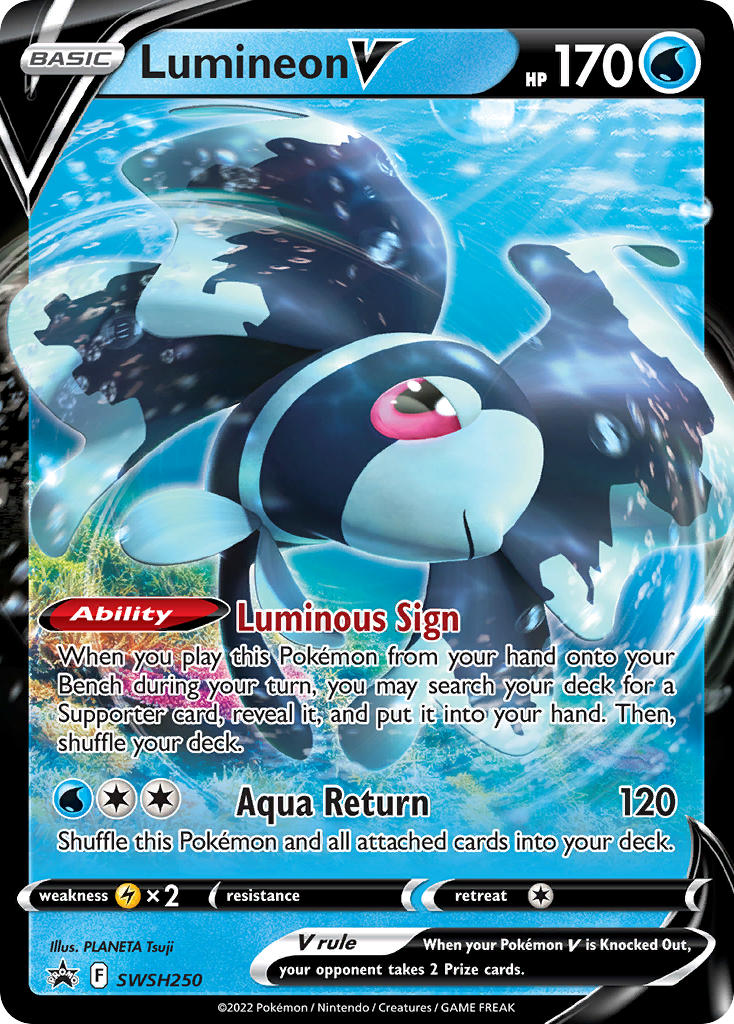 (250) Pokemon TCG SWSH Black Star Promos Single: Lumineon V Promo