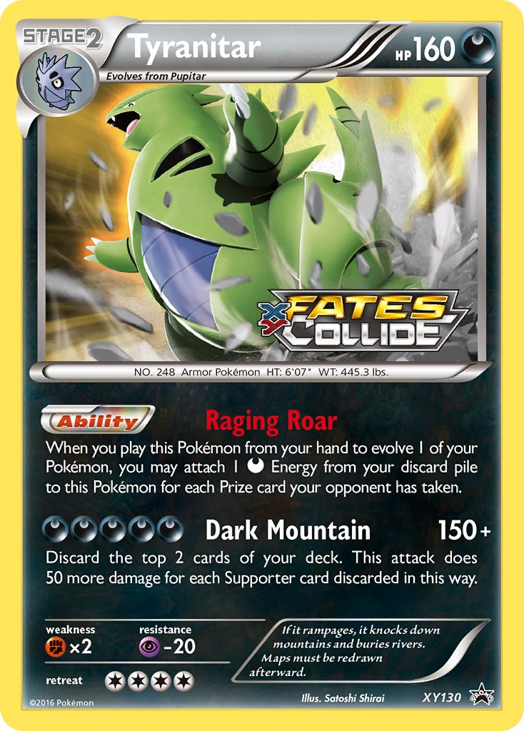 (130) Pokemon TCG XY Black Star Promos Single: Tyranitar Promo