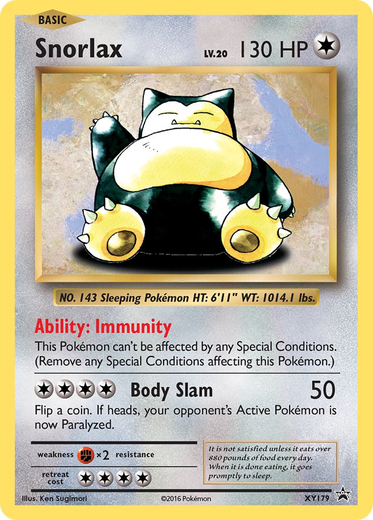 (179) Pokemon TCG XY Black Star Promos Single: Snorlax Promo