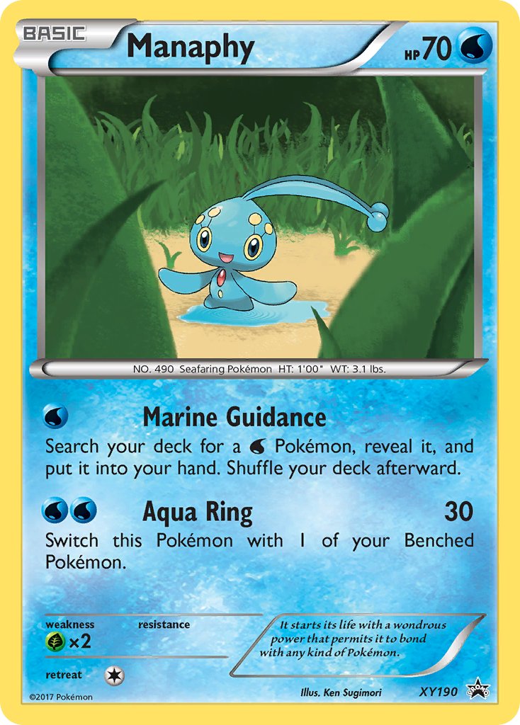 (190) Pokemon TCG XY Black Star Promos Single: Manaphy Promo
