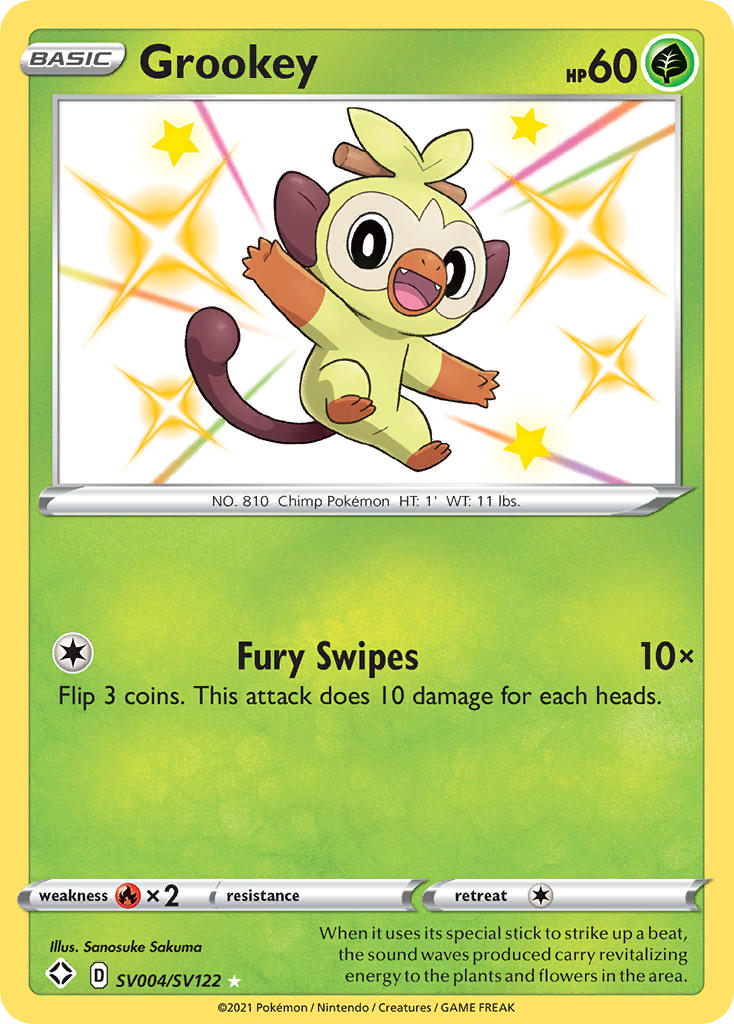 (SV004/SV122) Pokemon TCG Shining Fates Single: Grookey Secret Rare