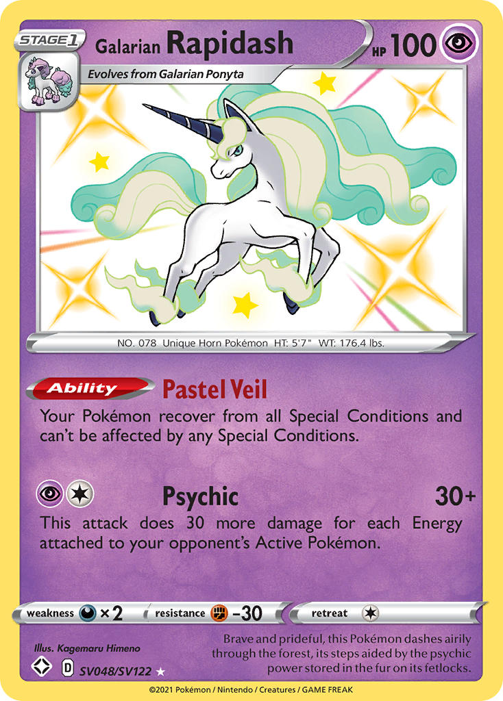 (SV048/SV122) Pokemon TCG Shining Fates Single: Galarian Rapidash Secret Rare