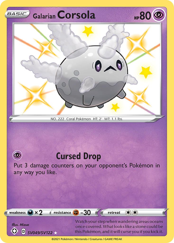 (SV049/SV122) Pokemon TCG Shining Fates Single: Galarian Corsola Secret Rare