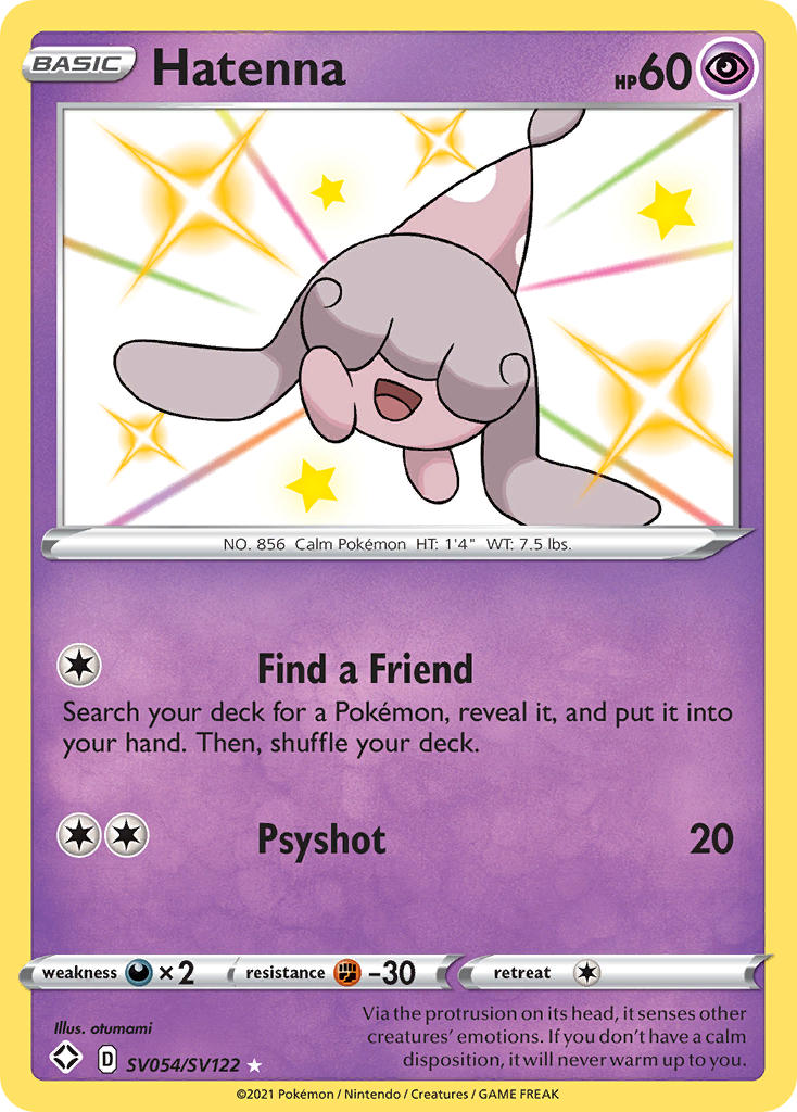 (SV054/SV122) Pokemon TCG Shining Fates Single: Hatenna Secret Rare
