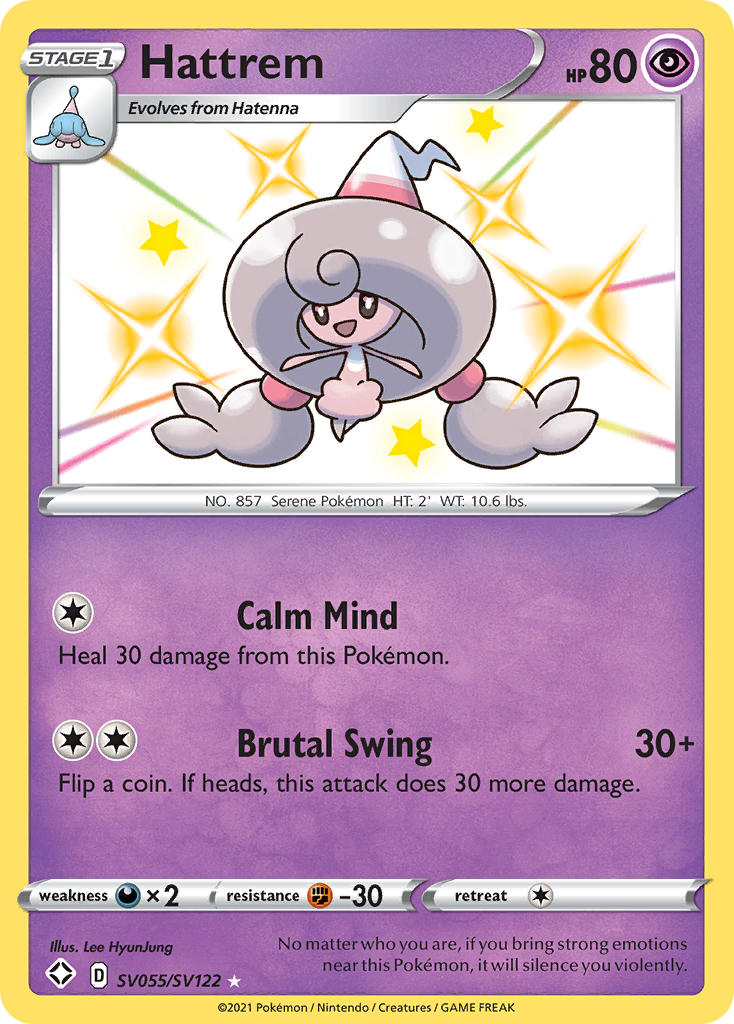 (SV055/SV122) Pokemon TCG Shining Fates Single: Hattrem Secret Rare
