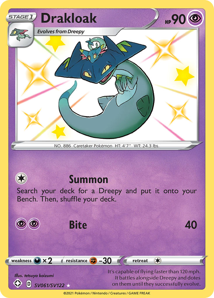 (SV061/SV122) Pokemon TCG Shining Fates Single: Drakloak Secret Rare