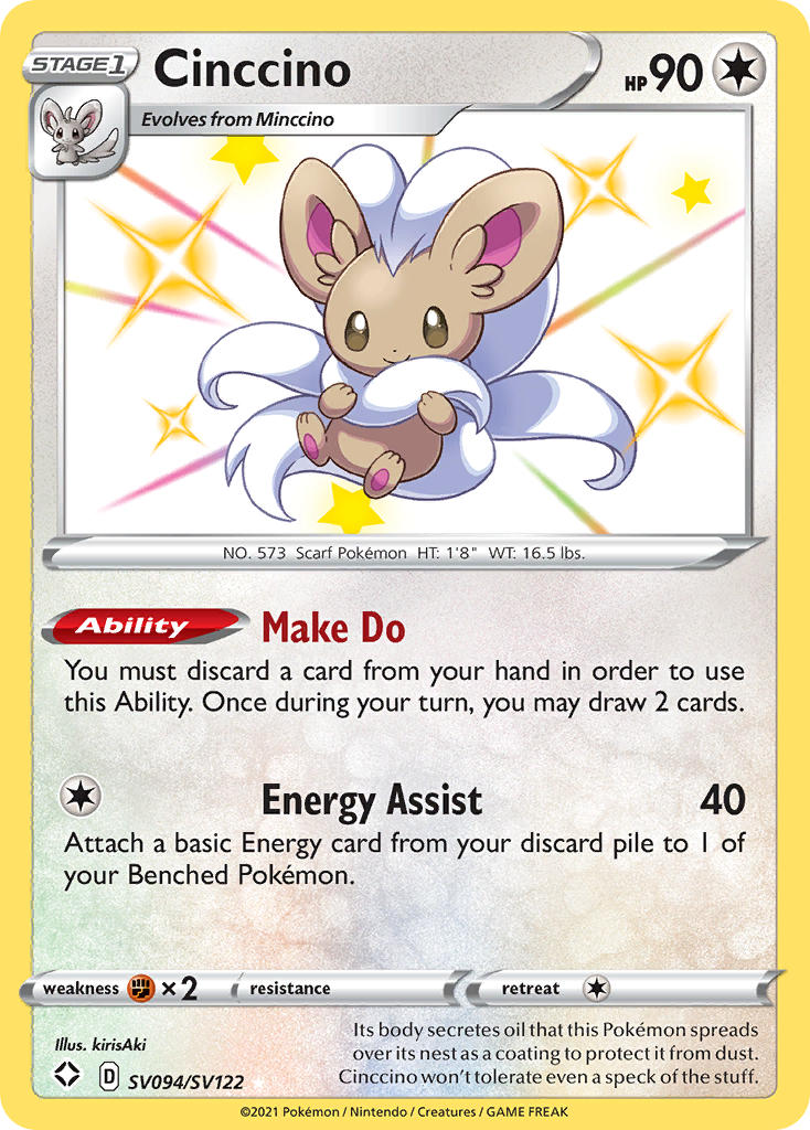 (SV094/SV122) Pokemon TCG Shining Fates Single: Cinccino Secret Rare
