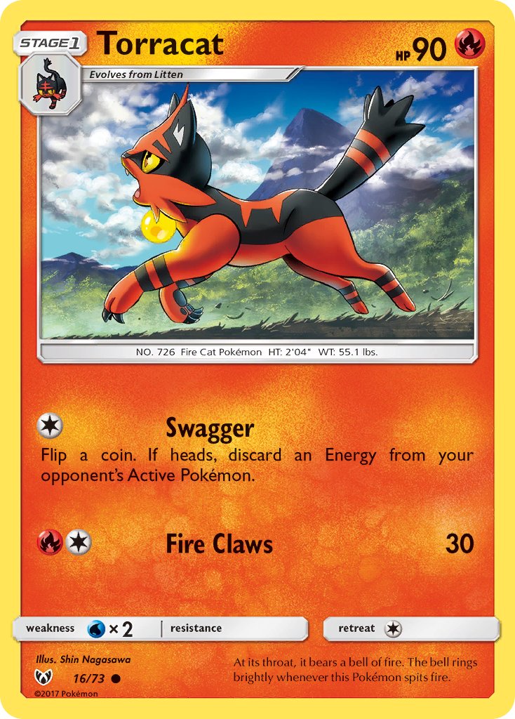(016/73) Pokemon TCG Shining Legends Single: Torracat Common