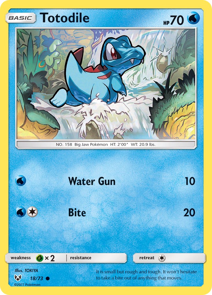 (018/73) Pokemon TCG Shining Legends Single: Totodile Reverse Holo Common