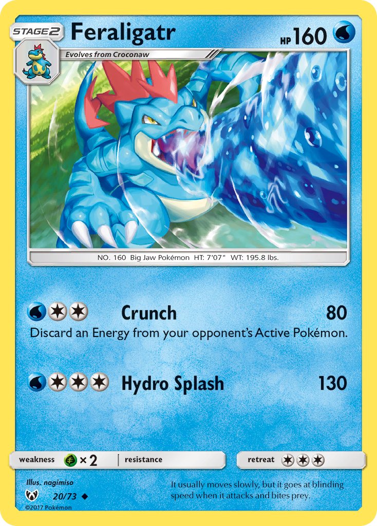 (020/73) Pokemon TCG Shining Legends Single: Feraligatr Reverse Holo Uncommon