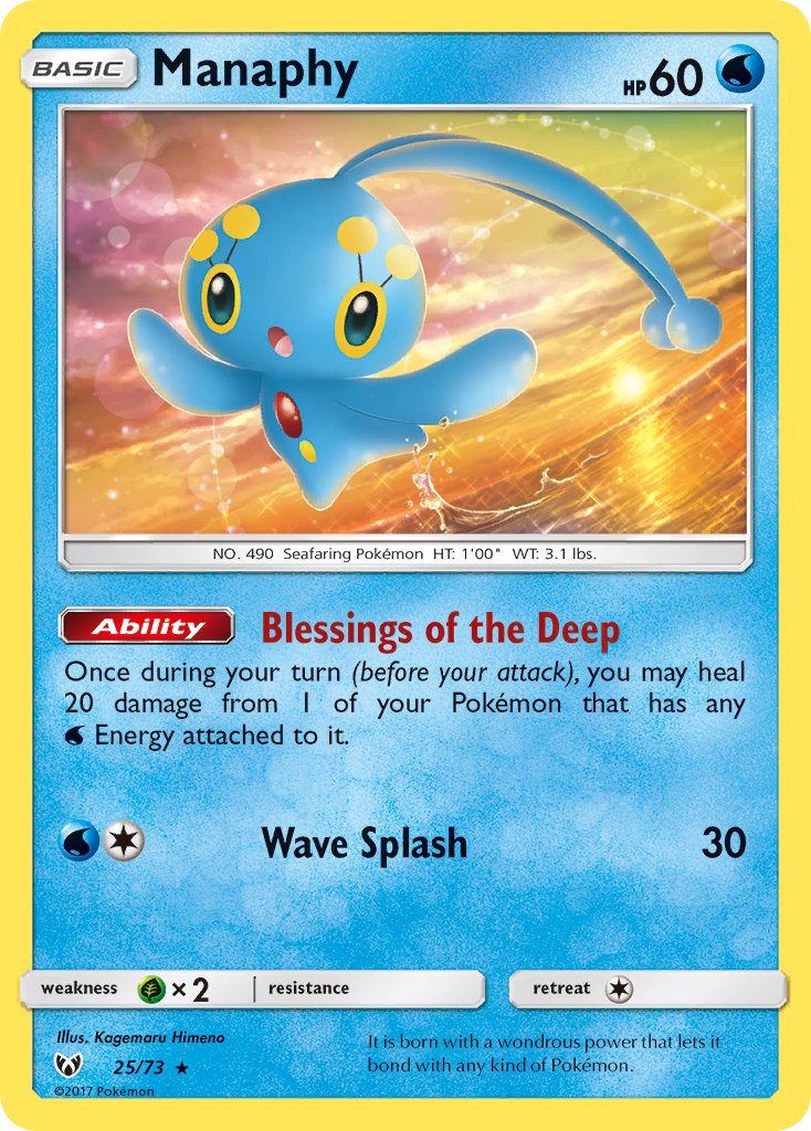 (025/73) Pokemon TCG Shining Legends Single: Manaphy Holo Rare